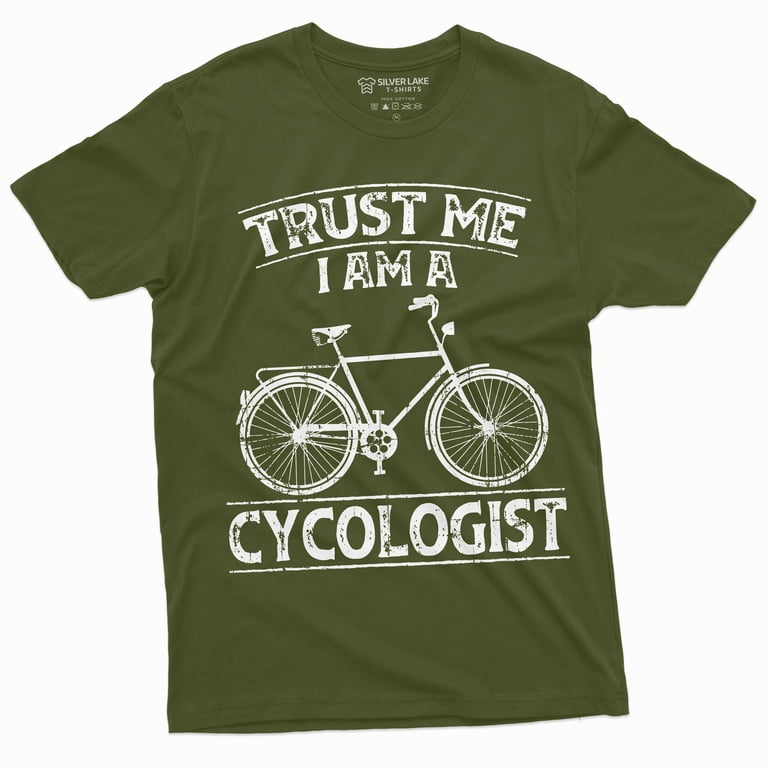 Funny Bicycle Rider Cycologist Tee Shirt Birthday Gift Bike Shirt Sports Humor Tee XX Large Military Green Walmart