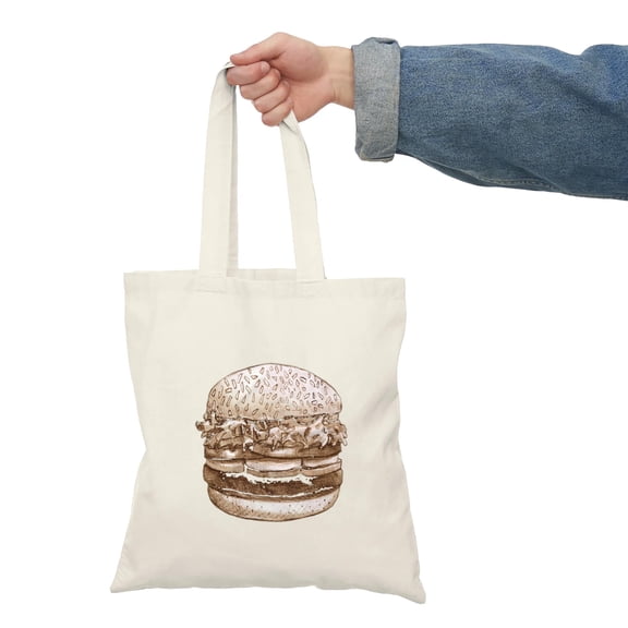 Funny Big Burger Fast Food Cheeseburger Print - Machine Washable Unisex Tote Bag D390775