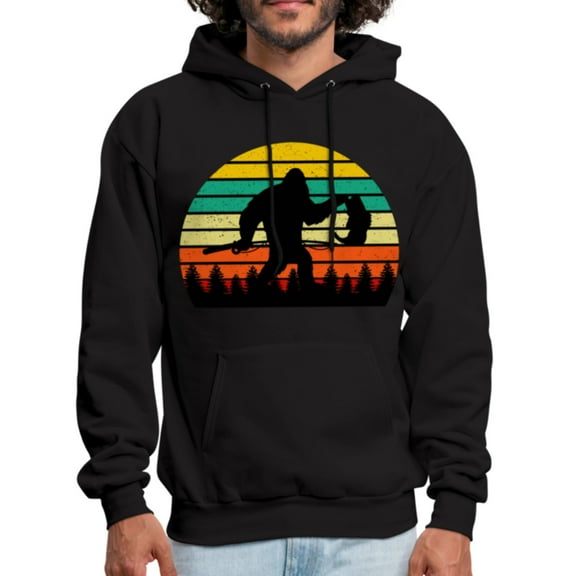 Funny Big Foot, Bigfoot Fishing Unisex Hoodie