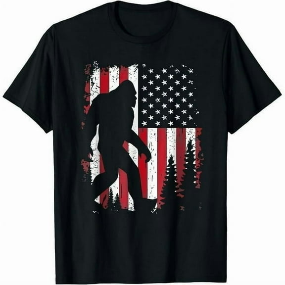 Funny Big Foot Sasquatch Flag For Men Women T-Shirt