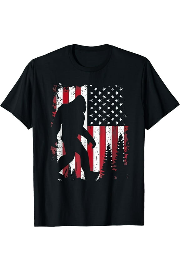 Funny Big Foot Sasquatch Flag For Men Women T-Shirt