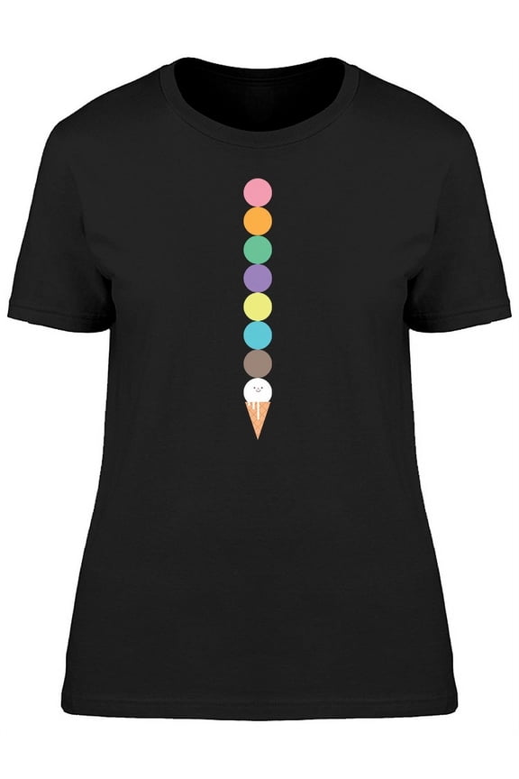 Funny Big Ice Cream Cone Doodle T-Shirt Women -Image by Shutterstock, Female XX-Large
