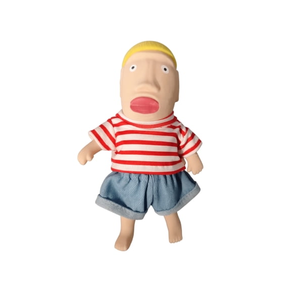 Funny Big Lip Man Slow Rising Squishy Toy – Soft Elastic Squeeze Figure with Beard & Strap Details, Fidget Sensory Stress Relief for Desk