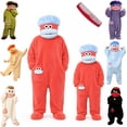 thumbnail image 1 of Funny Big Mouth Monster Adult Onesie with Large Comb Prop, Silly Puppet Cosplay One Piece Pajamas, Oversized Fleece Sleepwear for Parent & Little One, 1 of 6