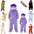 thumbnail image 1 of Funny Big Mouth Monster Adult Onesie with Large Comb Prop, Silly Puppet Cosplay One Piece Pajamas, Oversized Fleece Sleepwear for Parent & Little One, 1 of 6
