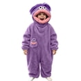 thumbnail image 1 of Family Matching Funny Big Mouth Monster Pajamas with Large Comb Prop and Shoes,Halloween Silly Puppet Cosplay One Piece Pajamas,Oversized Sleepwear for Parent & Little One Costume, 1 of 6