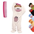 thumbnail image 1 of Funny Big Mouth Monster Matching Family Onesie, Matching Family Pajamas,Wine Silly Puppet Cosplay Costume, Plush Hooded Jumpsuit Sleepwear, Ugly Pajama Party Outfits(Without Shoes and Comb), 1 of 6