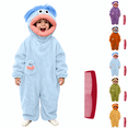 thumbnail image 1 of Funny Big Mouth Monster One-Piece Pajamas with 1 Comb, Oversized Fleece One Piece Pajamas for Women & Men, Halloween Costume Long Sleeves Soft Plush Loungewear，Blue S, 1 of 6