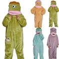 thumbnail image 1 of Funny Big Mouth Monster Onesie, Goofy Plush Cartoon Animal Costume, Ultra-Soft Halloween Cosplay Party Pajamas Purple Pink M, 1 of 4