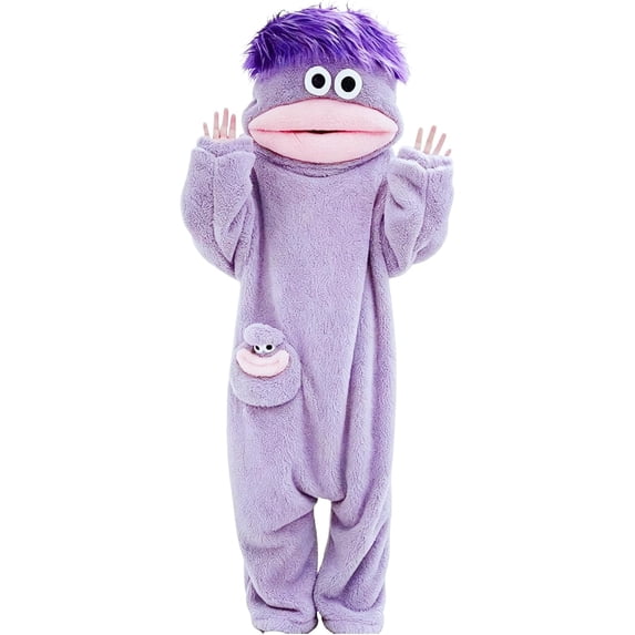 Funny Big Mouth Monster Onesie Green Halloween Cosplay Costume