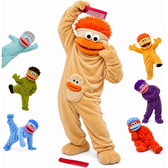 Funny Big Mouth Monster Onesie Silly Monster Onesie with Comb Plush Pajamas Home Loungewear (No Shoes Included)