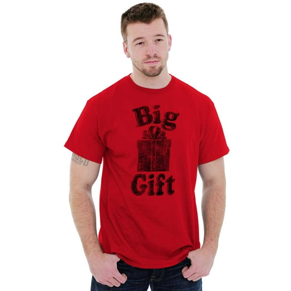 Funny Big Wrapped Christmas Present Men's Graphic T Shirt Tees Brisco Brands X