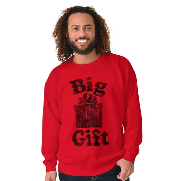 Funny Big Wrapped Christmas Present Sweatshirt for Men or Women Brisco Brands M