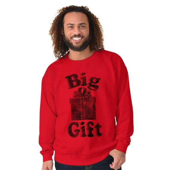 Funny Big Wrapped Christmas Present Sweatshirt for Men or Women Brisco Brands S
