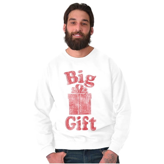 Funny Big Wrapped Christmas Present Sweatshirt for Men or Women Brisco Brands S