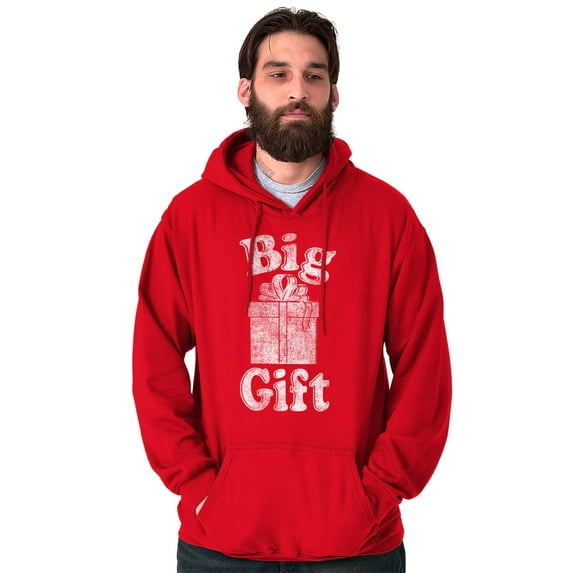 Funny Big Wrapped Christmas Present Unisex Plus Fleece Graphic Hoodie Brisco Brands 4X