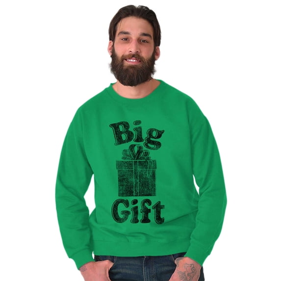 Funny Big Wrapped Christmas Present Unisex Plus Fleece Graphic Sweatshirt Brisco Brands 5X