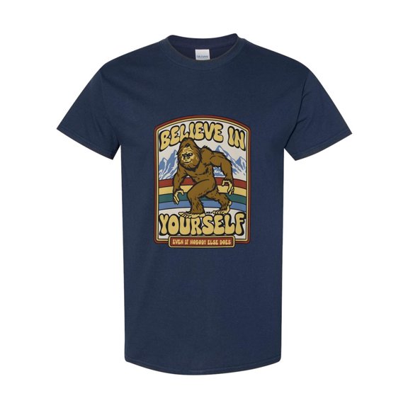 Funny Bigfoot Believe Sasquatch Creature Humor T-Shirt, for men & women, up to size 5XL