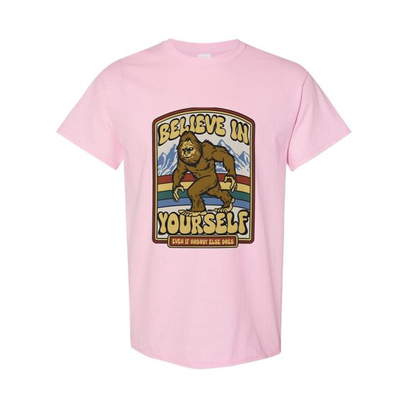 Funny Bigfoot Believe Sasquatch Creature Humor T-Shirt, for men & women, up to size 5XL