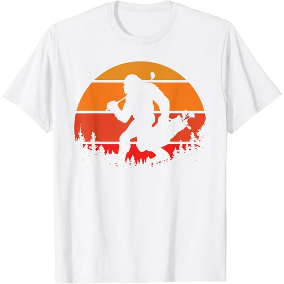 Funny Bigfoot Golf Retro Sasquatch Playing Golf T-Shirt