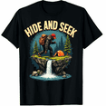 thumbnail image 1 of Funny Bigfoot Hide and Seek Champion Graphic Black T-Shirt for Men and Women, 1 of 4