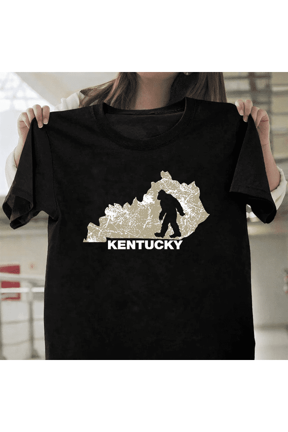 Funny Bigfoot I Believe Loves Kentucky KY Sasquatch State Unisex T-Shirt, up to size 3XL.