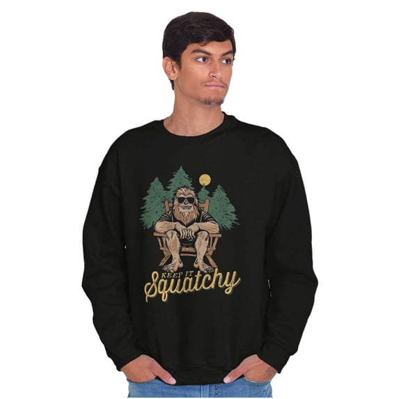 Funny Bigfoot Keep It Squatchy Graphic Pullover Crewneck Sweatshirt Brisco Brands S
