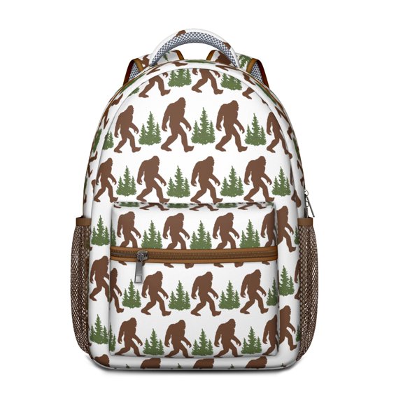Funny Bigfoot Print Waterproof Backpack - Ergonomic School Bookbag with Spacious Storage for Teens & Commuters - Lightweight Durable Backpack for Hiking & Daily Use