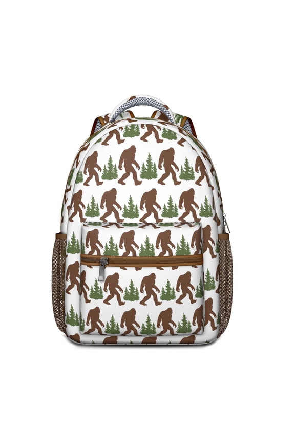 Funny Bigfoot Print Waterproof Backpack - Ergonomic School Bookbag with Spacious Storage for Teens & Commuters - Lightweight Durable Backpack for Hiking & Daily Use
