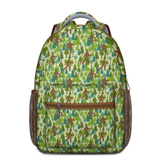 Funny Bigfoot Print Waterproof Backpack - Ergonomic School Bookbag with Spacious Storage for Teens & Commuters - Lightweight Durable Backpack for Hiking & Daily Use