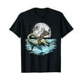 thumbnail image 1 of Funny Bigfoot Riding Nessie Loch Ness Monster & Full Moon T-Shirt, 1 of 5