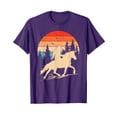 thumbnail image 1 of Funny Bigfoot Riding Unicorn Retro Sunset T-Shirt for Unique Style and Humor, 1 of 5
