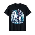 thumbnail image 1 of Funny Bigfoot Riding Unicorn T-Shirt for Unique and Humorous Style, 1 of 5
