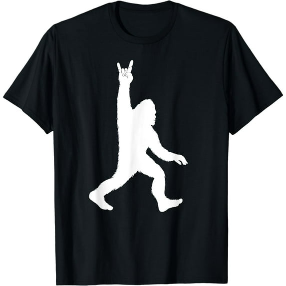 Funny Bigfoot Rock & Roll Sasquatch Believers Gift Men Women T-Shirt