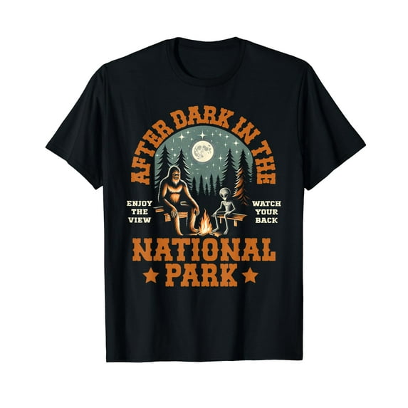 Funny Bigfoot Sasquatch Alien National Park Men Women T-Shirt