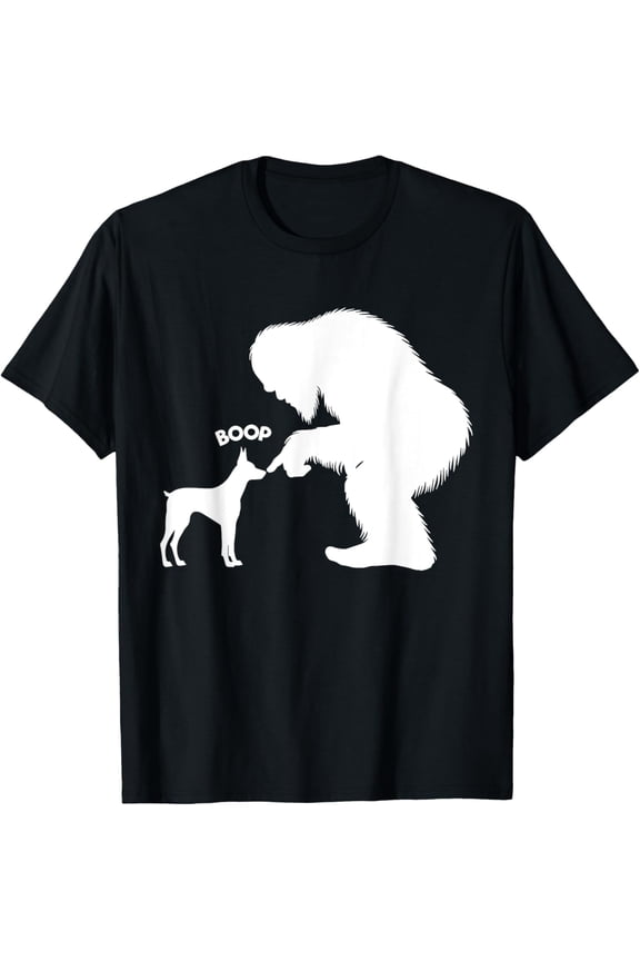 Funny Bigfoot Sasquatch Doberman Pinscher Boop T-Shirt