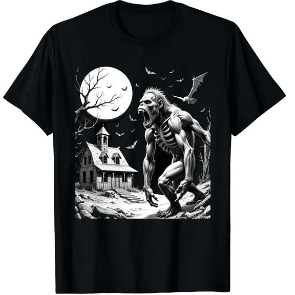 Funny Bigfoot Sasquatch Halloween Graphic Black T-Shirt for Men and Women