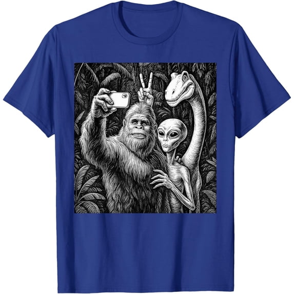 Funny Bigfoot Sasquatch Selfie Alien Loch Ness Unisex T-Shirt