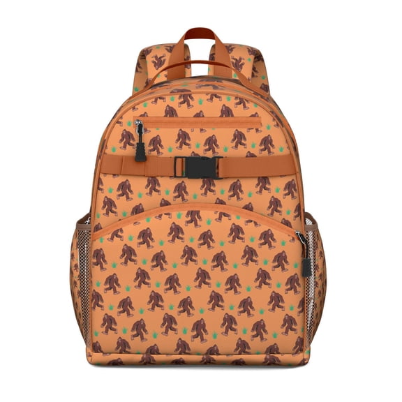 Funny Bigfoot Students Backpack Wilderness Style Toddler School Bag with Sasquatch Design for Hiking, Survival, and Creature Fans