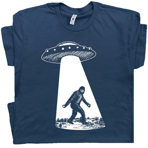 Funny Bigfoot T Shirt UFO Abduction Shirts For Men Women Cool Cryptozoology Sasquatch Yeti Graphic Tee Vintage Big Foot Alien Cryptid