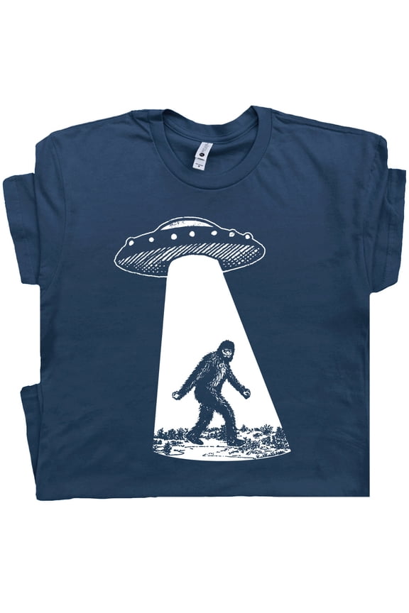 Funny Bigfoot T Shirt UFO Abduction Shirts For Men Women Cool Cryptozoology Sasquatch Yeti Graphic Tee Vintage Big Foot Alien Cryptid