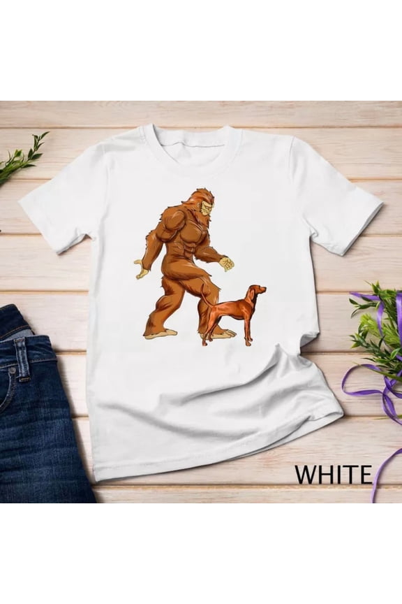 Funny Bigfoot Walking Redbone Coonhound Sasquatch Dog T-Shirt, Unisex T-Shirt