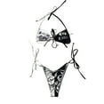 thumbnail image 1 of Funny Bikini Sets for Women Cheeky Graphic Crop Bra Top and High Waisted Thong Brief Sexy String Bikini Swimwear Bathing Suit, 1 of 7