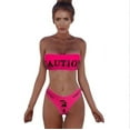 thumbnail image 1 of Funny Bikini Sets for Women, Cheeky Graphic Crop Bra Top and High Waisted Thong Brief Swimwear, 1 of 2
