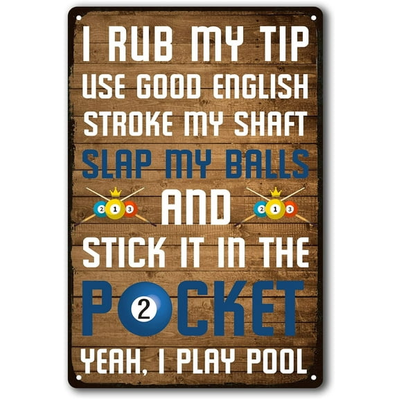 Funny Billiards Tin Sign Pool Table Accessories Pool Room Decor Playing Pool Metal Sign Billiards Gifts For Men Billiard Hall Decoration Signs 8 X 12 Inches