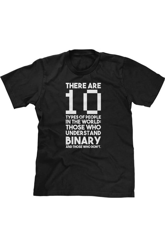 Funny Binary Code Programmer T-Shirt - There Are 10 Types Of People Computer Science Geek Nerd Tee - Men Women Unisex Short Sleeve Cotton Top