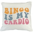 thumbnail image 1 of Funny Bingo Is My Cardio Work Out Humor Quote, Groovy Retro Wavy Text Merch Gift, White Pillow Case 20X20 IN, 1 of 5