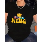 Funny Bingo King Come On Caller Lucky Bingo Lover Premium Tri-Blend T-Shirt Graphic Tee summer Tops For Women Round Neck Fashion Cotton shirts