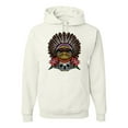 thumbnail image 1 of Funny Bird Chief Skull and Roses Vintage Fashion Graphic Hoodie Sweatshirt, White, 2XL, 1 of 1