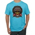 thumbnail image 1 of Funny Bird Chief Skull and Roses Vintage Fashion Graphic T-Shirt, Light Turquoise, 4XL, 1 of 1